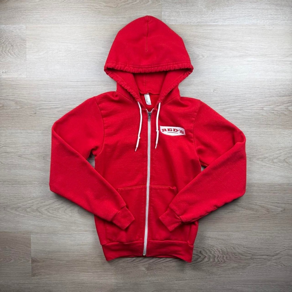American Apparel Flex Fleece Red's Custom Embroidered Full Zip Hoodie Red XS